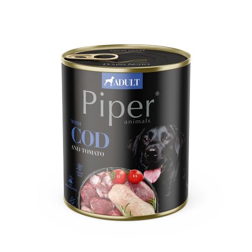 PIPER ADULT 800g konzerv felnőtt kutyáknak tőkehallal és paradicsommal