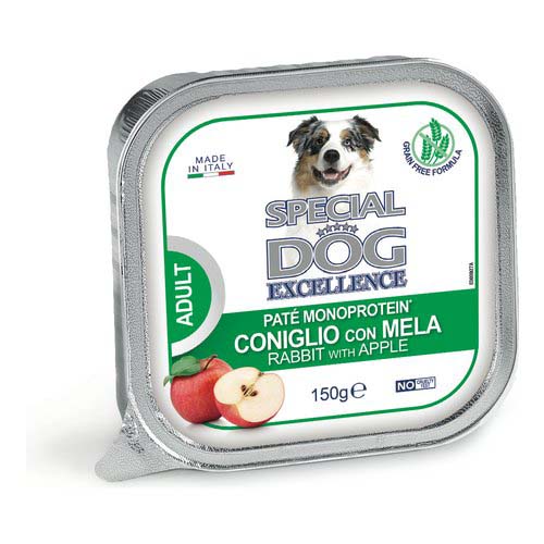 MONGE SPECIAL DOG EXCELLENCE FRUITS pate nyúl, rizs és alma 150g alutálca