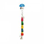 DUVO+ Játék papagájoknak kötélgyűrű színes kockákkal és haranggal 35cm