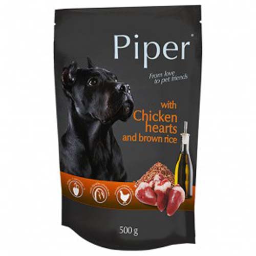 PIPER ADULT 500g alutasak felnőtt kutyáknak csirkeszívvel és barna rizzsel