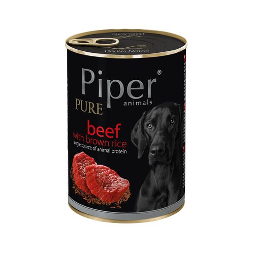 PIPER PURE Beef 400g marhahús és barna rizs konzerv felnőtt kutyáknak