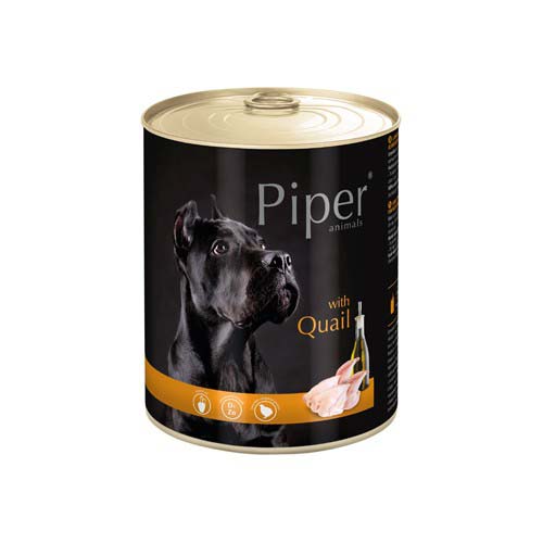 PIPER ADULT 800g konzerv felnőtt kutyáknak fürjjel és tőzegáfonyával