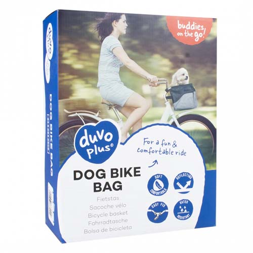 DUVO+ Kutyakosár kerékpárra 34x26x26cm - fekete