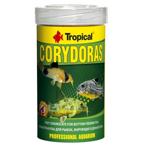 TROPICAL Corydoras 100ml/68g apró granulátum táp a víz fenéken élő halaknak