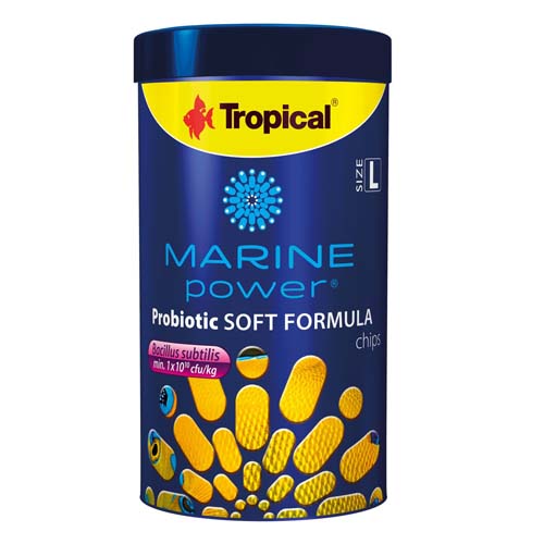 TROPICAL Marine Power Probiotic Soft Formula Size L - 250ml/130g süllyedő granulátum táp mindenevő tengeri halak számára Bacillus subtilis probiotikummal