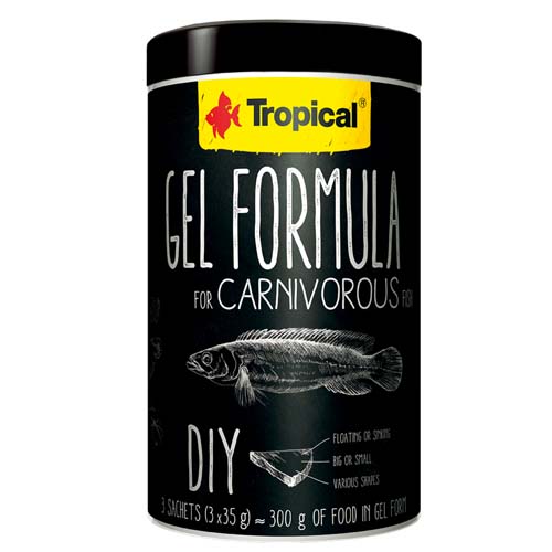 TROPICAL Gel Formula for Carnivorous Fish 1000ml 3x35g zselé állagú haltáp húsevő és mindenevő halaknak