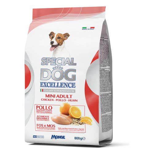 MONGE SPECIAL DOG EXCELLENCE MINI ADULT Chicken 800g 30/18 szuperprémium kutyatáp