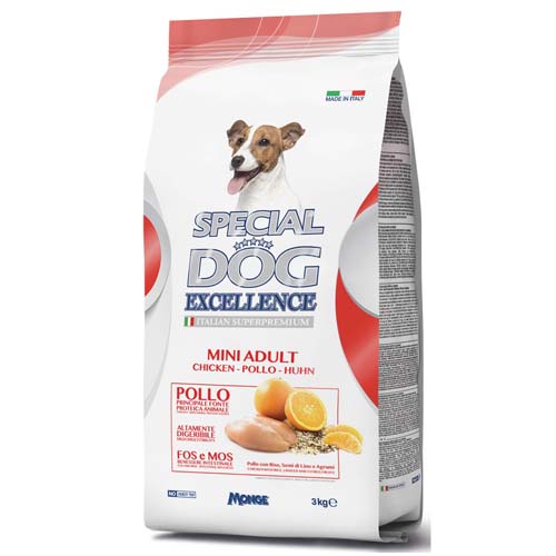 MONGE SPECIAL DOG EXCELLENCE MINI ADULT Chicken 3kg 30/18 szuperprémium kutyatáp