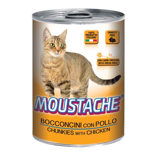 MOUSTACHE Cat Chunks csirke 415g felnőtt macskák számára