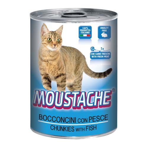 MOUSTACHE Cat Chunks hal 415g felnőtt macskák számára