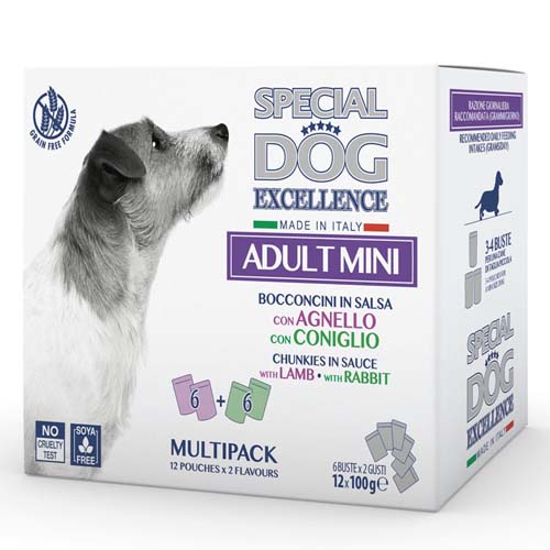 MONGE SPECIAL DOG EXCELLENCE  MINI ADULT bárány/nyúl multi pack 12x100g alutasak