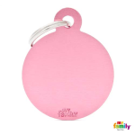 MF BIG ROUND ALUMINUM PINK 3,93x3,17 cm gravírozható biléta