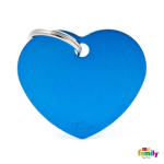 MF BIG HEART ALUMINUM BLUE 3,1x3,76 cm gravírozható biléta