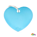 MF BIG HEART ALUMINUM LIGHT BLUE 3,1x3,76 cm gravírozható biléta