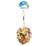 DUVO+ Felakasztható PINATA színes játék egzotikus madaraknak tengerifűből, aprított papírból és fából M 10x13x27cm