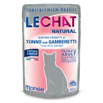 MONGE LECHAT NATURAL tonhal és garnéla 80g szuper prémium alutasak felnőtt macskáknak