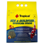 TROPICAL Koi&Goldfish Spirulina Sticks 5l/400g víz felszínén úszó táp tavi halaknak