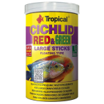 TROPICAL Cichlid Red&Green Large Sticks 1000ml/300g úszó pálcikák nagy méretű mindenevő sügérek számára