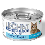 MONGE LECHAT EXCELLENCE MOUSSE hab állagú konzerv tonhallal és sertéshússal ivartalanított macskáknak 85g